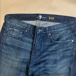 7 For All Mankind Dark Blue Slim Straight Jeans